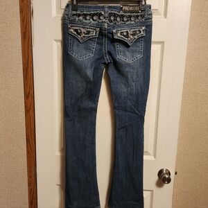 Premier Women's Blue Jeans with Embroidered Details